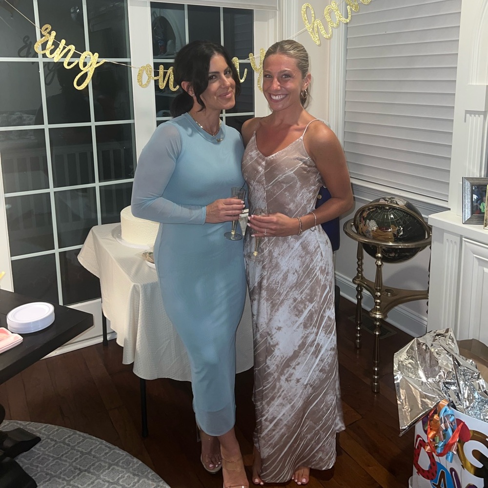 Elegant Blue Long Sleeve Dress